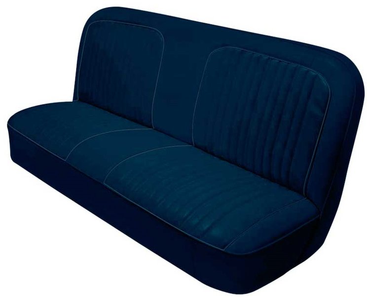 Bench Seat Upholstery with Open Backrest for 1967-1972 Chevy/GMC Standard Cab Truck [Navy Blue Madrid/Navy Blue Encore Velour]