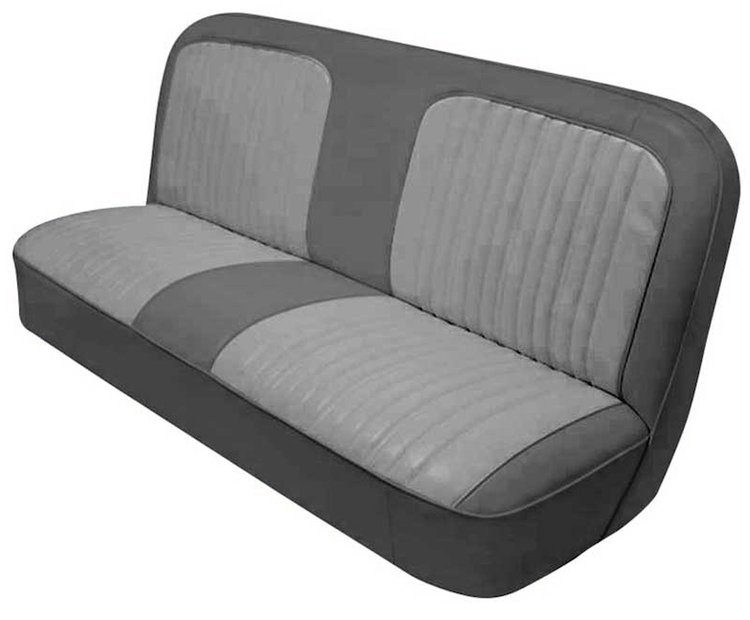 Bench Seat Upholstery w/Open Backrest for 1967-1972 Chevy/GMC Standard Cab Truck [Charcoal Sierra/Light Charcoal Regal Velour]