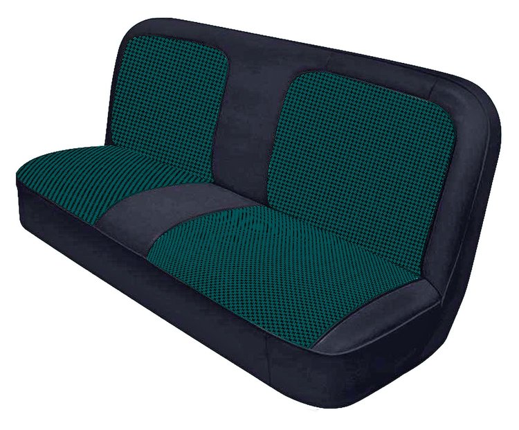 Bench Seat Upholstery with Open Backrest for 1967-1972 Chevrolet/GMC Standard Cab Truck [Blue-Black Cloth, Dark Blue Oxen]