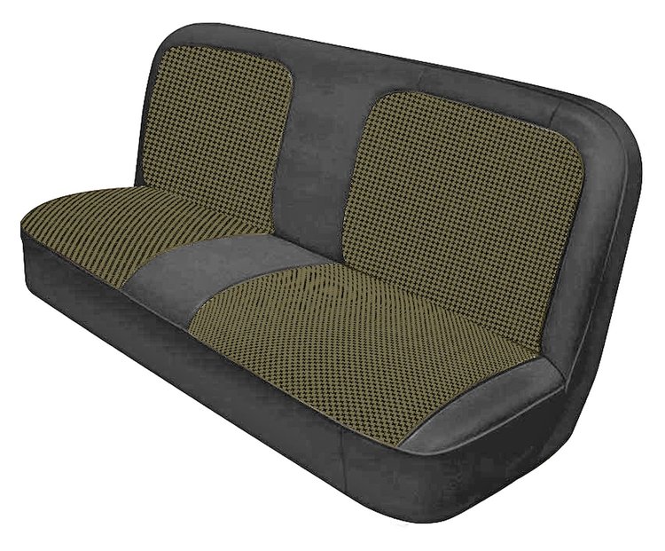 Bench Seat Upholstery with Open Backrest for 1967-1972 Chevy/GMC Standard Cab Truck [Gray-Light Gray Cloth, Charcoal Gray Oxen]