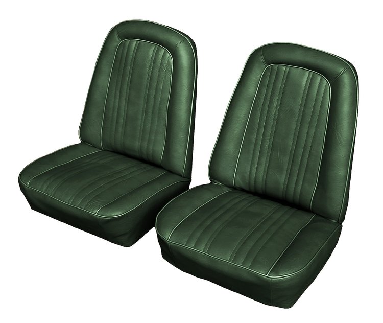 Front Buckets Seat Upholstery for 1969-1972 Chevrolet/GMC Standard Cab Truck [Madrid Vinyl, Dark Green]