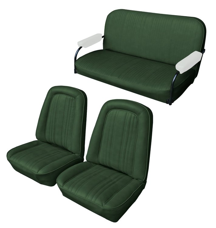 Front Buckets and Rear Bench Seat Upholstery for 1969-1972 Chevrolet Blazer  GMC Jimmy [Madrid Grain, Dark Green]