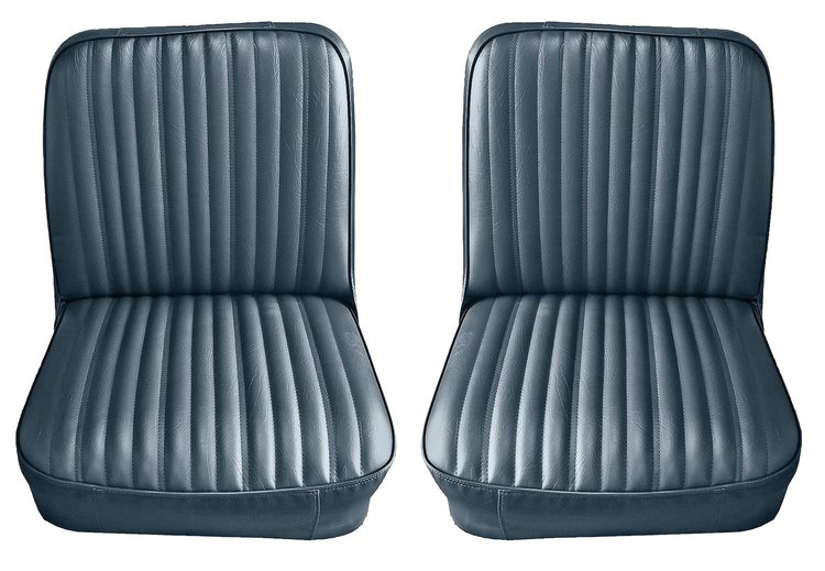 Front Utility Buckets and Rear Bench Seat Upholstery for 1969-1972 Chevrolet Blazer/GMC Jimmy [12 Vertical Pleats, Medium Blue]