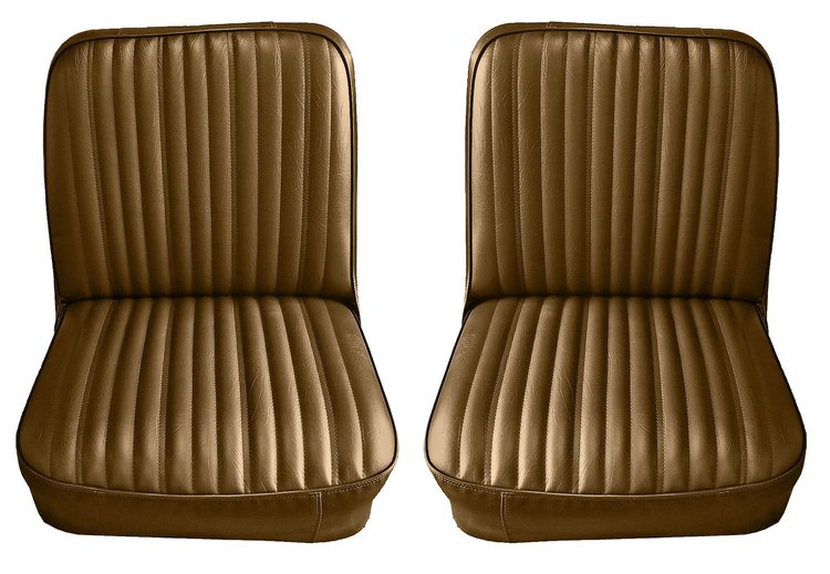 Front Utility Buckets and Rear Bench Seat Upholstery for 1969-1972 Chevrolet Blazer  GMC Jimmy [12 Vertical Pleats, Saddle]