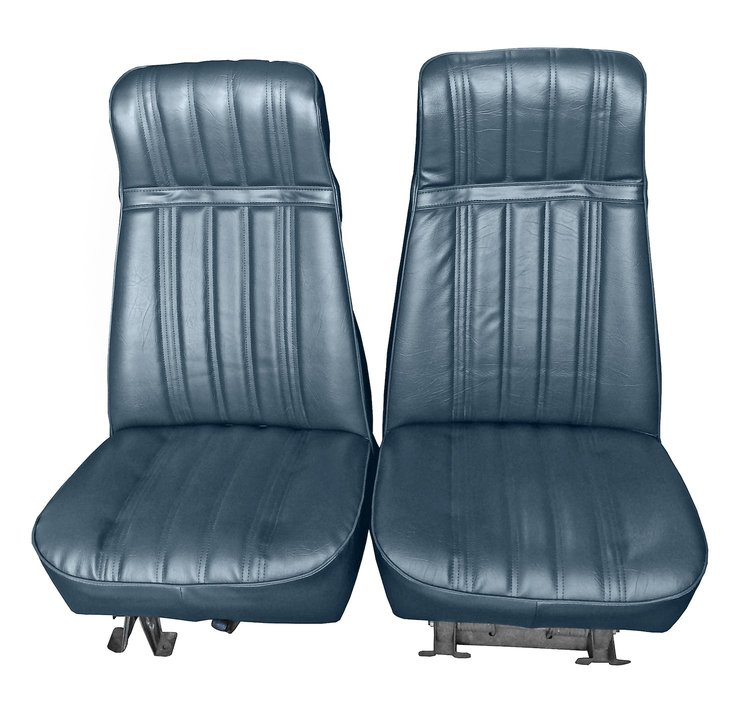 High Back Front Buckets Seat Upholstery for 1973-1987 Chevy Blazer/GMC Jimmy [Medium Blue Madrid]