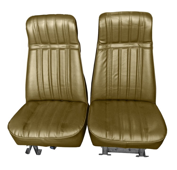High Back Front Buckets Seat Upholstery for 1973-1987 Chevy Blazer/GMC Jimmy [Sandalwood Madrid, Sand Beige Montana]
