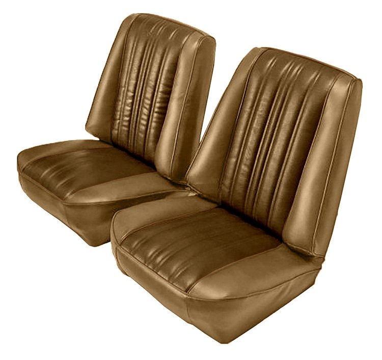 Low Back Front Buckets Seat Upholstery for 1973-1987 Chevy Blazer/GMC Jimmy [Light Saddle Madrid Vinyl, Buckskin Oxen]