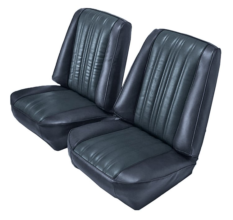 Low Back Front Buckets Seat Upholstery for 1973-1987 Chevy Blazer/GMC Jimmy [Dark Blue Corinthian, Blue Velour]