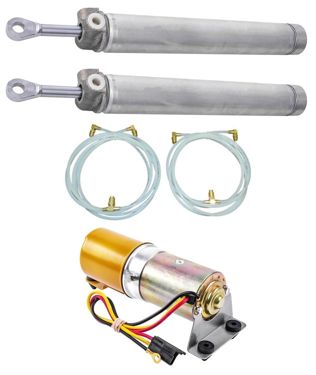 Convertible Top Cylinder, Motor & Hose Kit for 1968-1972 GM A-Body Convertibles [Sold as a Kit]