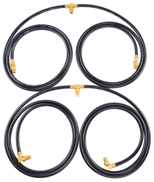 Universal Convertible Top Hose Set Fits Select 1955-1961 GM Models [Black, Rubber]