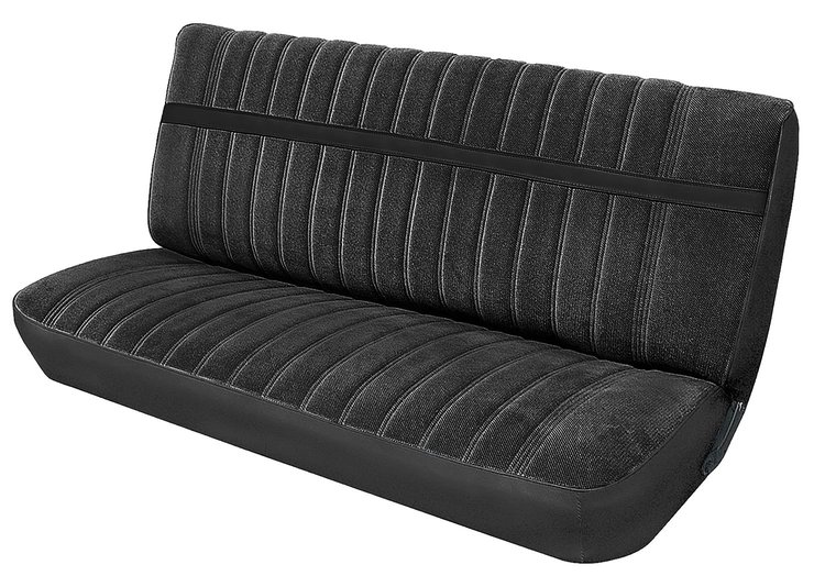 Front Bench Seat Upholstery for 1973-1980 Chevrolet/GMC Standard Cab Truck [Madrid Grain/Regal Velour, Black/Black]