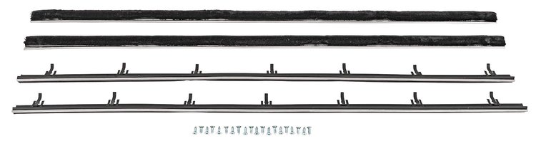 Inner & Outer Window Guide Felt Kit for 1966-1967 Chevrolet El Camino [4-Piece Original Style Material]