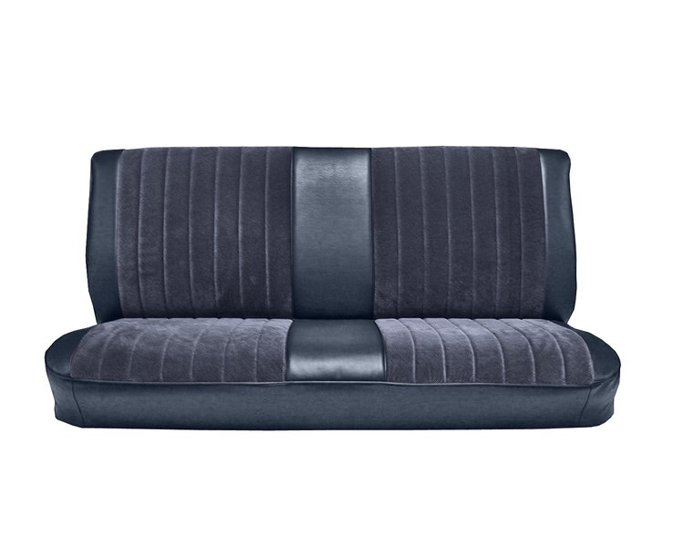 Front Bench Seat Upholstery for 1981-1987 Chevrolet/GMC Standard Cab Truck [With Pleats, Navy Blue Vinyl, Navy Blue Velour]