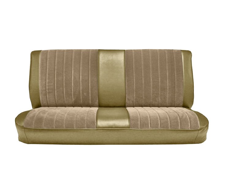 Front Bench Seat Upholstery for 1981-1987 Chevrolet/GMC Standard Cab Truck [With Pleats, Palomino Vinyl, Sandstone Velour]