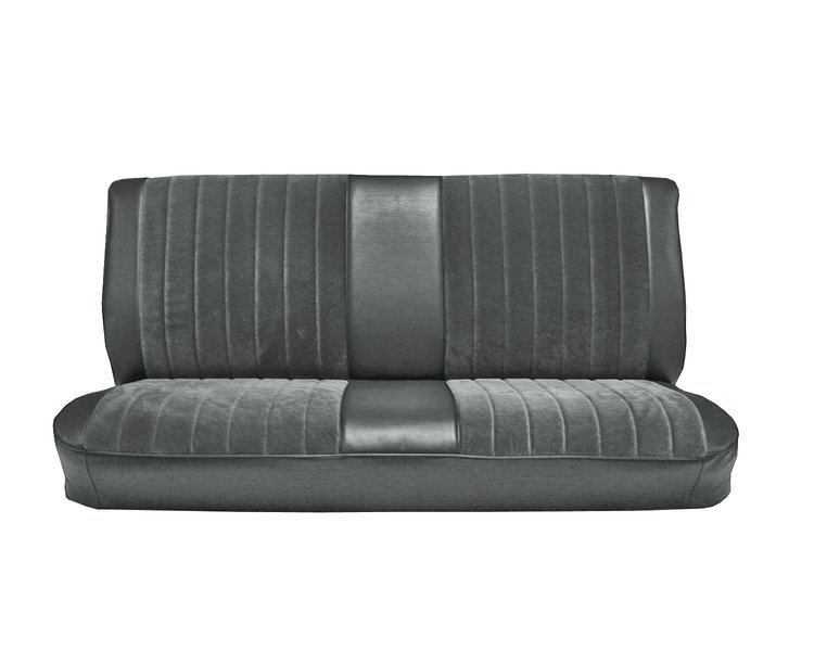 Front Bench Seat Upholstery for 1981-1987 Chevrolet/GMC Standard Cab Truck [With Pleats, Charcoal Vinyl, Light Charcoal Velour]