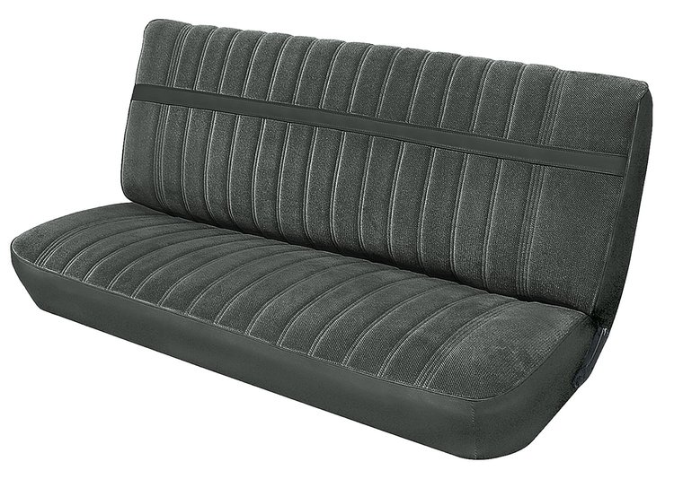 Front Bench Seat Upholstery for 1973-1980 Chevrolet/GMC Standard Cab Truck [With Pleats, Charcoal Vinyl, Light Charcoal Velour]