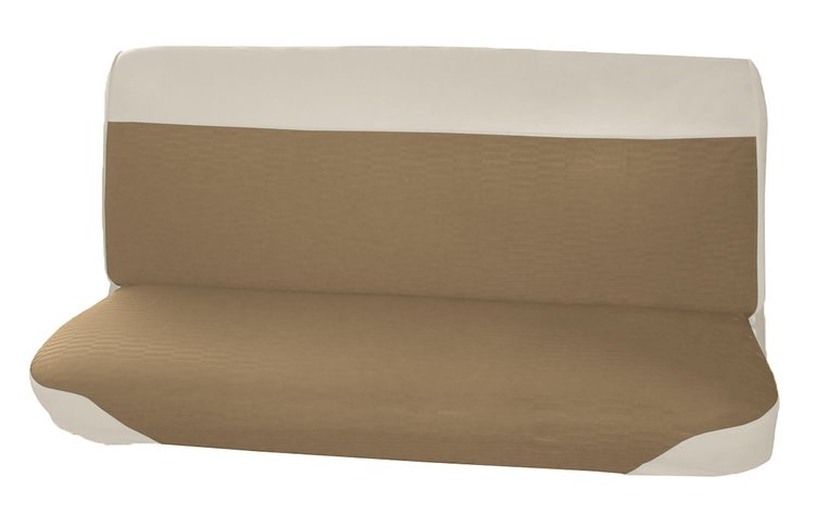 Bench Seat Upholstery for 1961-1966 Ford F-100/F-250/F-350 Standard Cab Truck [White Montana, Sahara Woven Cloth]
