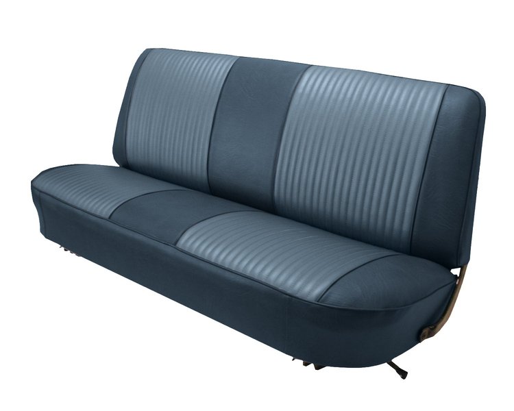 Bench Seat Upholstery for 1967-1972 Ford F-100/F-250/F-350 Standard Cab Truck [Medium Blue Oxen Grain, Light Blue Sierra]