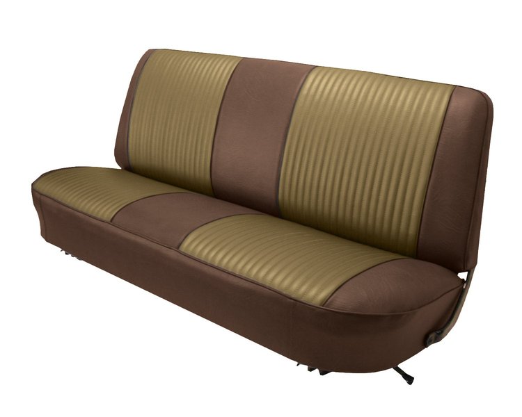 Bench Seat Upholstery for 1967-1972 Ford F-100/F-250/F-350 Standard Cab Truck [Dark Brown Oxen Grain, Palomino Sierra]