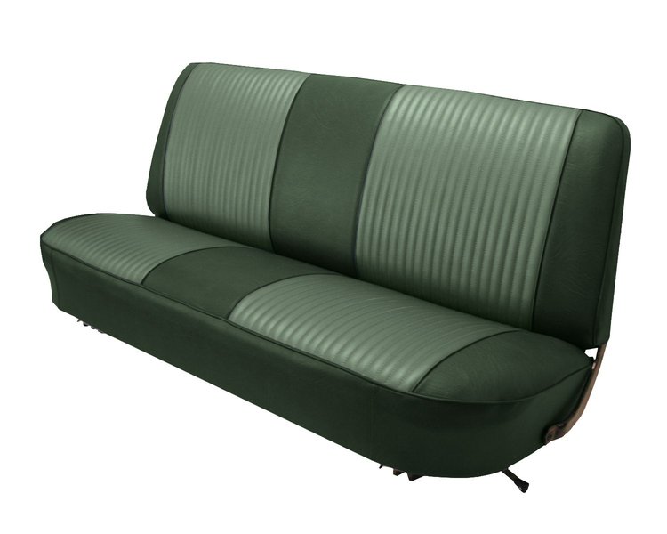 Bench Seat Upholstery for 1967-1972 Ford F-100/F-250/F-350 Standard Cab Truck [Dark Green Oxen Grain, Light Green Sierra]