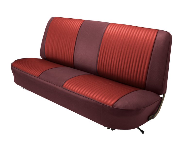 Bench Seat Upholstery for 1967-1972 Ford F-100/F-250/F-350 Standard Cab Truck [Firethorne Oxen Grain, Red Sierra]