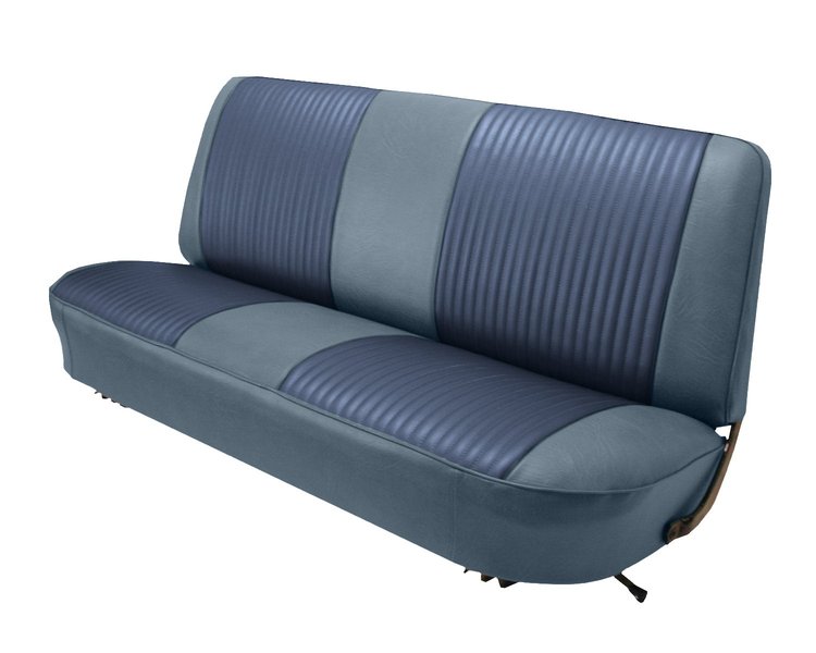 Bench Seat Upholstery for 1967-1972 Ford F-100/F-250/F-350 Standard Cab Truck [Medium Blue Madrid Grain, Royal Woven Cloth]