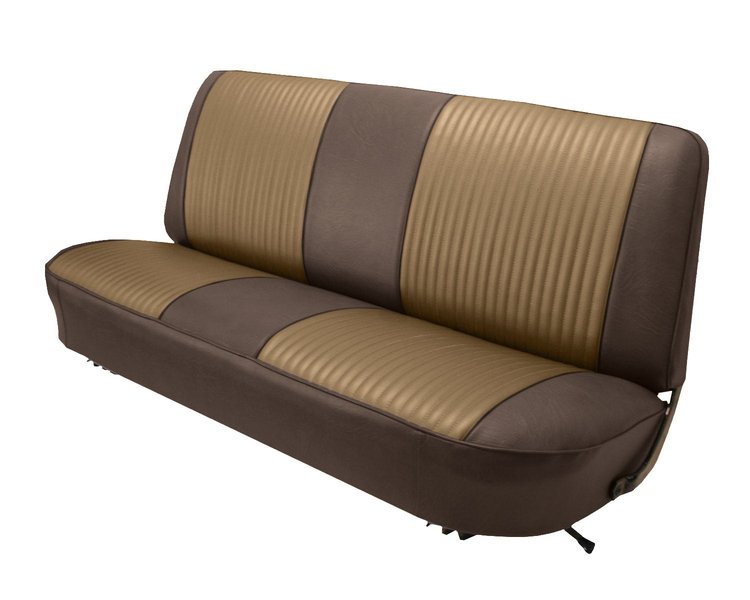 Bench Seat Upholstery for 1967-1972 Ford F-100/F-250/F-350 Standard Cab Truck [Dark Brown Oxen Grain, Oak Woven Cloth]