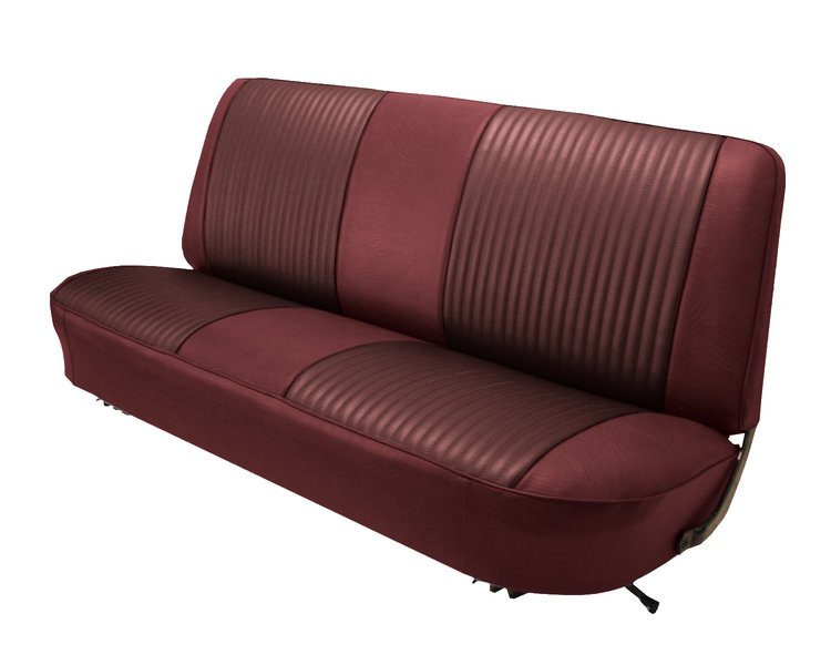 Bench Seat Upholstery for 1967-1972 Ford F-100/F-250/F-350 Standard Cab Truck [Maroon Oxen Grain, Currant Woven Cloth]