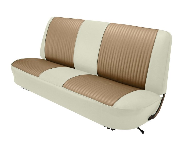 Bench Seat Upholstery for 1967-1972 Ford F-100/F-250/F-350 Standard Cab Truck [Saddle Oxen Grain, Sahara Woven Cloth]