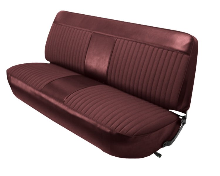 Front Bench Seat Upholstery for 1973-1979 Ford F-100/F-150/F-250/F-350 Standard/Crew Cab Truck [Maroon Corinthian Vinyl]