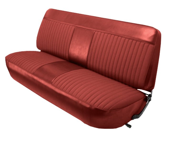 Front Bench Seat Upholstery for 1973-1979 Ford F-100/F-150/F-250/F-350 Standard/Crew Cab Truck [Red Sierra Vinyl]