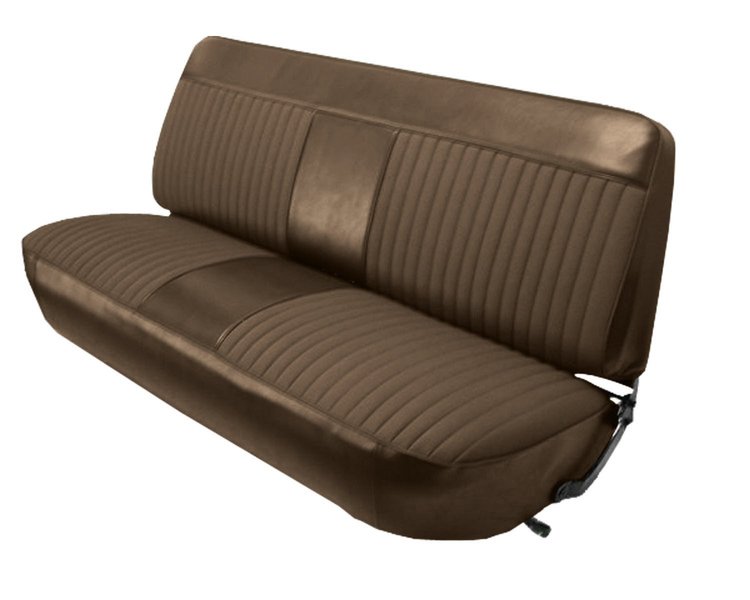 Front Bench Seat Upholstery for 1973-1979 Ford F-100/F-150/F-250/F-350 Standard/Crew Cab Truck [Ginger/Dark Saddle Corinthian]