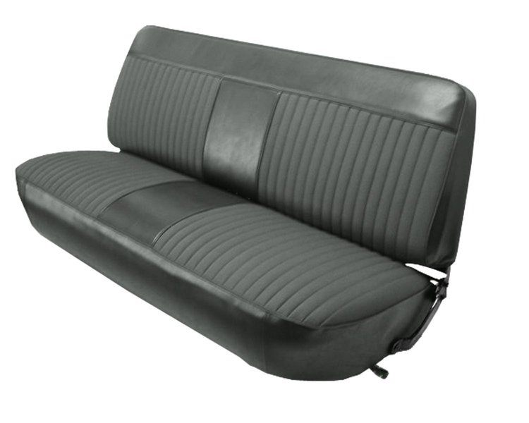 Front Bench Seat Upholstery for 1973-1979 Ford F-100/F-150/F-250/F-350 Standard/Crew Cab Truck [Charcoal Corinthian Vinyl]