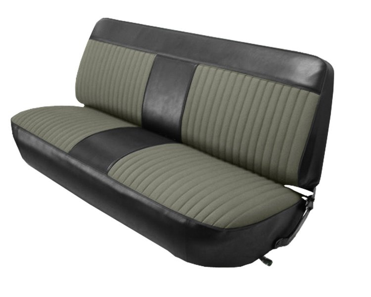 Front Bench Seat Upholstery for 1973-1979 Ford F-100/F-150/F-250/F-350 Standard/Crew Cab Truck [Black Corinthian/Gray Montana]