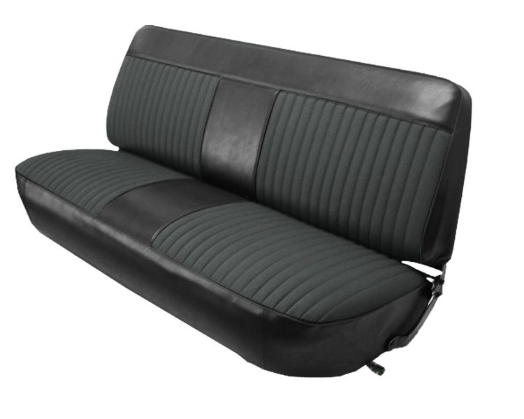 Front Bench Seat Upholstery for 1973-1979 Ford F-100/F-150/F-250/F-350 Truck [Black Corinthian/Ebony Woven Cloth]