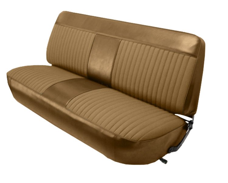 Front Bench Seat Upholstery for 1973-1979 Ford F-100/F-150/F-250/F-350 Truck [Saddle Corinthian/Oak Woven Cloth]
