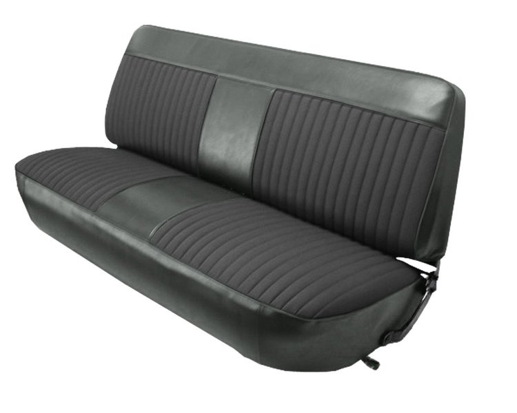 Front Bench Seat Upholstery for 1973-1979 Ford F-100/F-150/F-250/F-350 Truck [Charcoal Sierra/Graphite Woven Cloth]