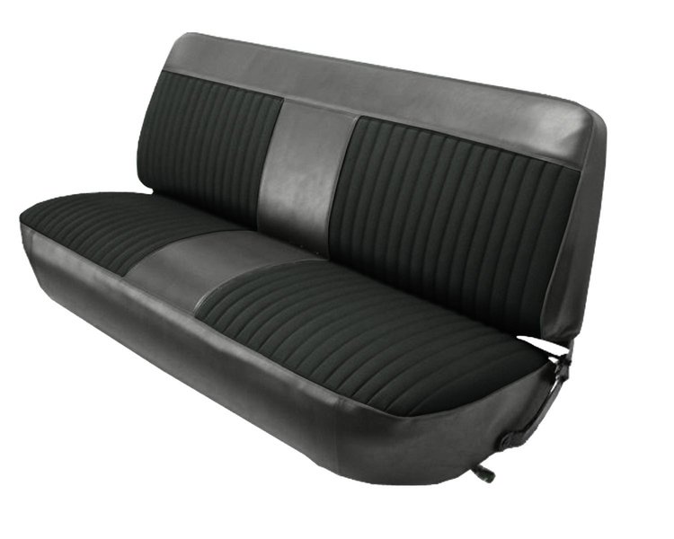 Front Bench Seat Upholstery for 1973-1979 Ford F-100/F-150/F-250/F-350 Truck [Charcoal Sierra/Charcoal Enclore Velour Cloth]
