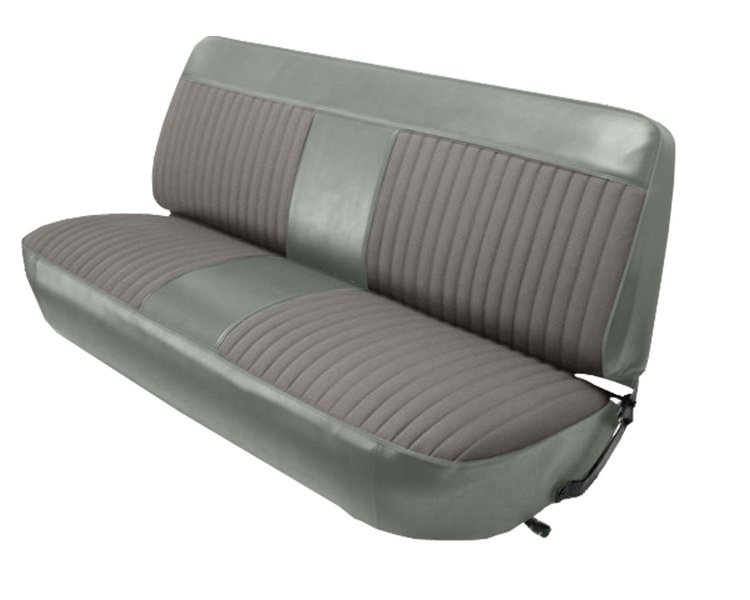 Front Bench Seat Upholstery for 1973-1979 Ford F-100/F-150/F-250/F-350 Truck [Gray Montana/Silver Enclore Velour Cloth]