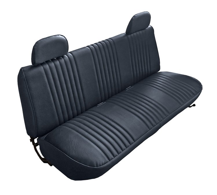 Bench Seat Upholstery for 1992-1996 Ford F-150/F-250/F-350 Standard Cab Truck [w/Head Rest Covers, Dark Blue Oxen Vinyl]