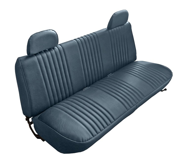 Bench Seat Upholstery for 1992-1996 Ford F-150/F-250/F-350 Standard Cab Truck [w/Head Rest Covers, Medium Blue Oxen Vinyl]