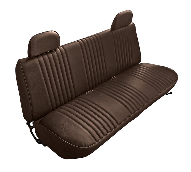 Bench Seat Upholstery for 1992-1996 Ford F-150/F-250/F-350 Standard Cab Truck [w/Head Rest Covers, Dark Brown Oxen Vinyl]