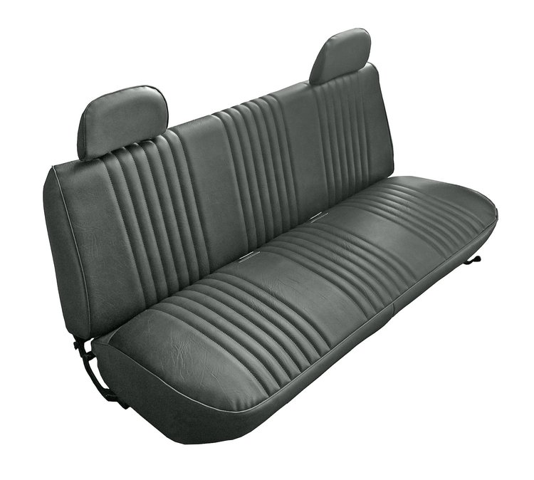 Bench Seat Upholstery for 1992-1996 Ford F-150/F-250/F-350 Standard Cab Truck [w/Head Rest Covers, Charcoal Oxen Vinyl]