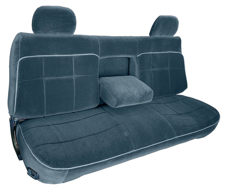 Bench Seat Upholstery for 1992-1996 Ford F-150/F-250/F-350 Standard Cab Truck [w/Head Rest Covers/Armrest, Royal Blue]