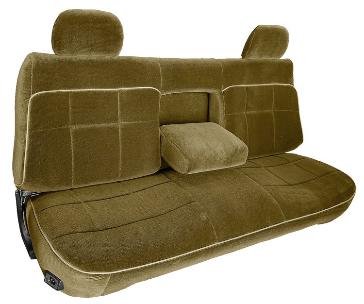 Bench Seat Upholstery for 1992-1996 Ford F-150/F-250/F-350 Standard Cab Truck [w/Head Rest Covers/Armrest, Sandstone]