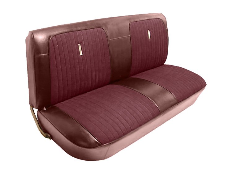 Bench Seat Upholstery for 1967-1972 Ford F-100/F-250/F-350 Standard Cab Truck [Maroon Oxen Grain, Maroon Madrid]