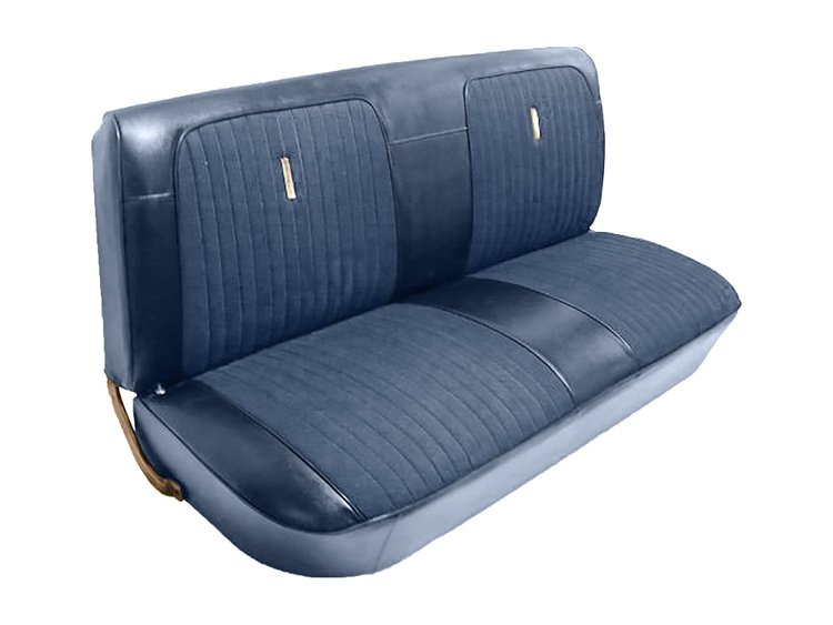 Bench Seat Upholstery for 1967-1972 Ford F-100/F-250/F-350 Standard Cab Truck [Royal Blue Oxen, Royal Blue Interlude Cloth]