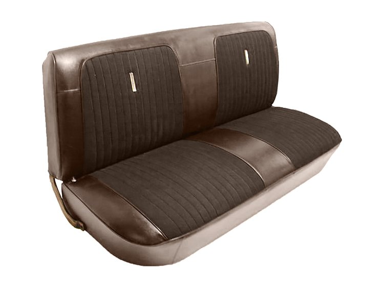 Bench Seat Upholstery for 1967-1972 Ford F-100/F-250/F-350 Standard Cab Truck [Dark Brown Oxen Grain, Chocolate Interlude Cloth]