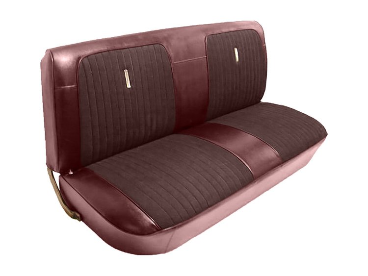 Bench Seat Upholstery for 1967-1972 Ford F-100/F-250/F-350 Standard Cab Truck [Maroon Oxen Grain, Currant Interlude Cloth]