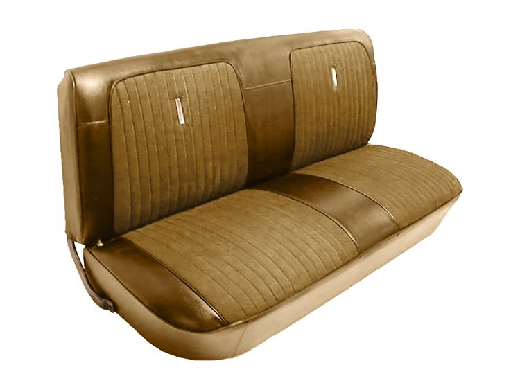 Bench Seat Upholstery for 1967-1972 Ford F-100/F-250/F-350 Standard Cab Truck [Saddle Oxen Grain, Oak Interlude Cloth]